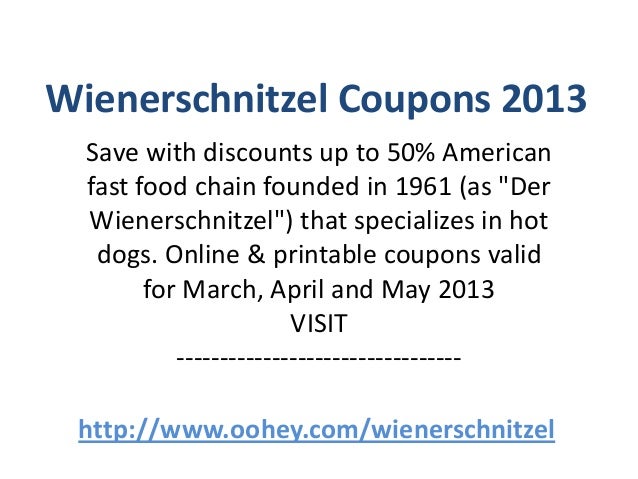Wienerschnitzel Discount coupons Code March 2013 April 2013 Could possibly 2013 photo relating to Wienerschnitzel Printable Coupons named Wienerschnitzel Discount coupons Code March 2013 April 2013 May possibly 2013